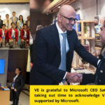 Satya Nadella, CEO of Microsoft with Vidhya Y