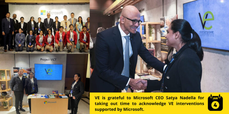 Satya Nadella, CEO of Microsoft with Vidhya Y