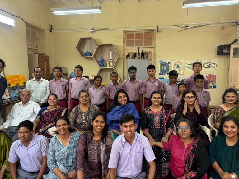 Students demonstrate science and mathematics activities using IRIS and Hexis during the inauguration of the Digital Inclusion Centre at Victoria Memorial School for the Blind, Mumbai, supported by LTI Mindtree Foundation and Ennoble Social Innovation Foundation.