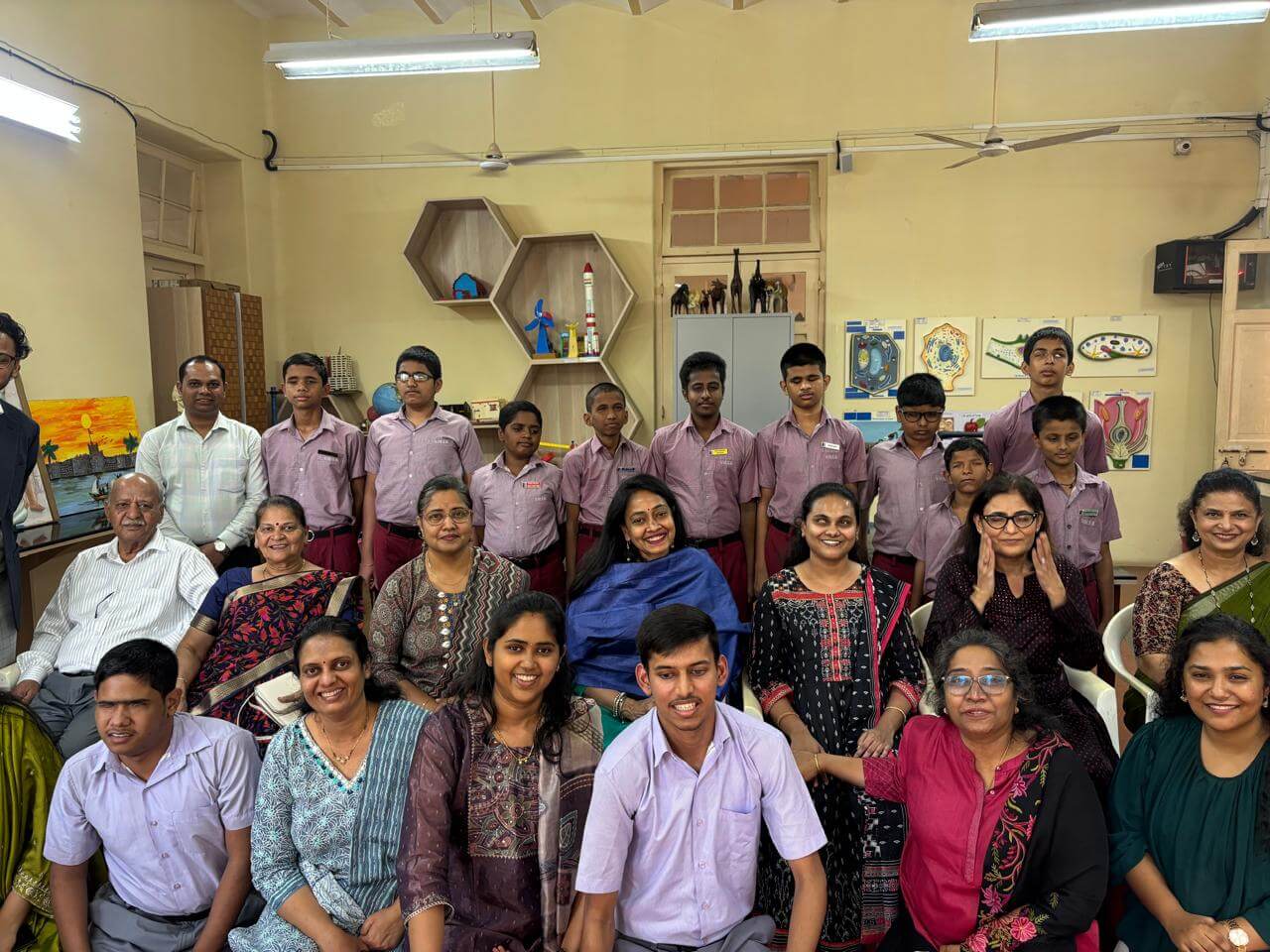 Students demonstrate science and mathematics activities using IRIS and Hexis during the inauguration of the Digital Inclusion Centre at Victoria Memorial School for the Blind, Mumbai, supported by LTI Mindtree Foundation and Ennoble Social Innovation Foundation.