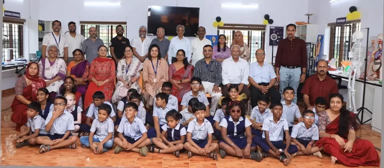 Students, educators, and partners gather at Aluva School for the Blind during the inauguration of Kerala’s first Accessible Experience Zone, a dedicated space enabling hands-on, technology-enabled STEM learning for students with visual impairment.
