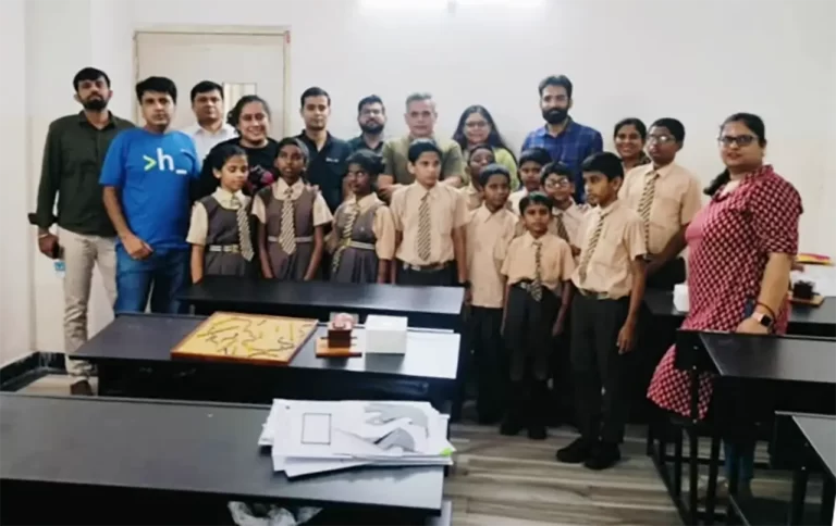 Microsoft employees and Vision Empower team members collaborate during Microsoft GIVE Month 2025, creating tactile STEM diagrams and accessible digital content to strengthen inclusive learning opportunities for students with visual impairment.