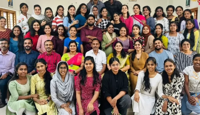 The photo captures participants and trainers from the Pragya Teacher Training at Calicut University, smiling together after a successful session.
It reflects the enthusiasm of future educators dedicated to building inclusive classrooms for visually impaired learners.