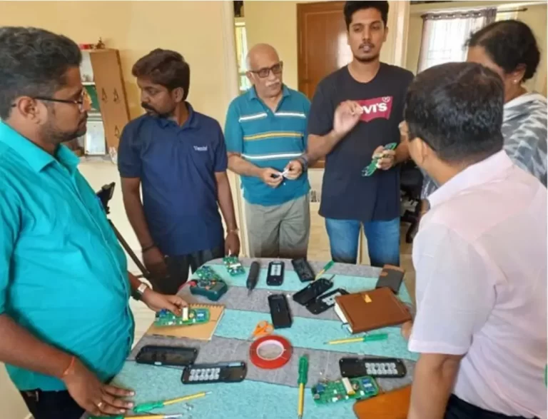 VE’s A4I Tech Project team demonstrates assistive technology devices and repair techniques during a hands-on training session, highlighting efforts to strengthen AT maintenance, usage, and accessibility.
