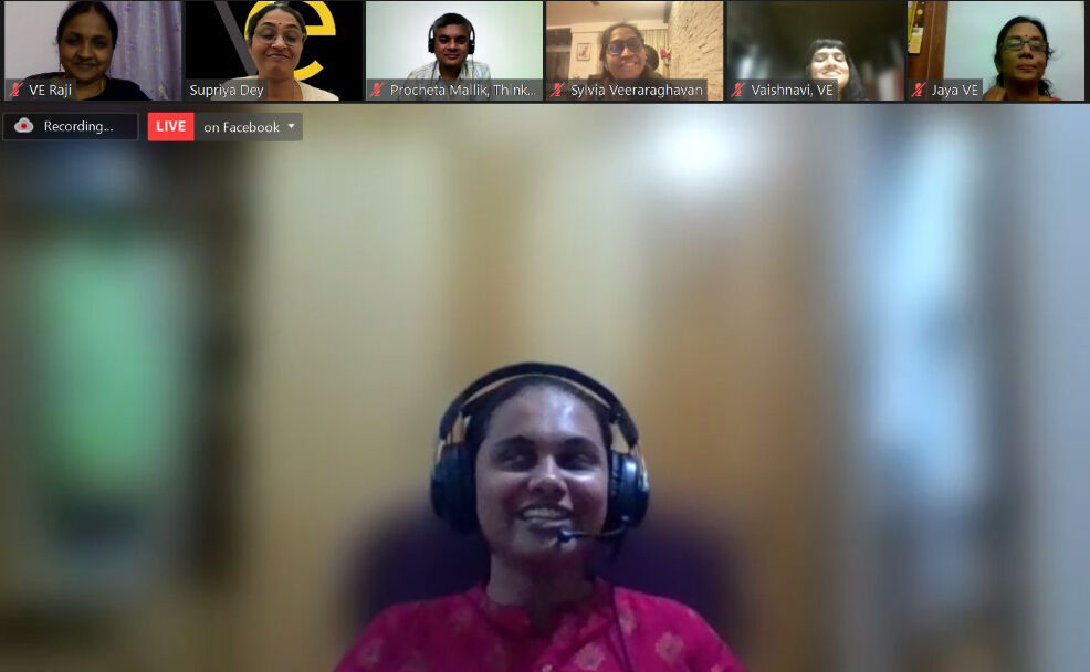 Vidhya Y at the Fireside Chat on National Science Day at Vision Empower Vidhya Y