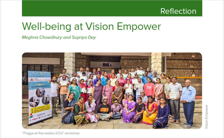 Screenshot of the article in Samuhik Pahal, titled "Well-being at Vision Empower"