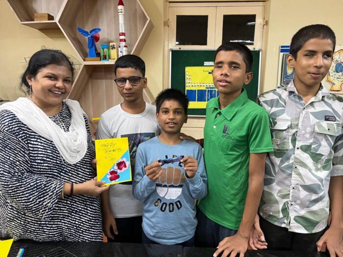 Students made VE teacher Rashmi a card, Victoria Memorial School for the Blind, Mumbai